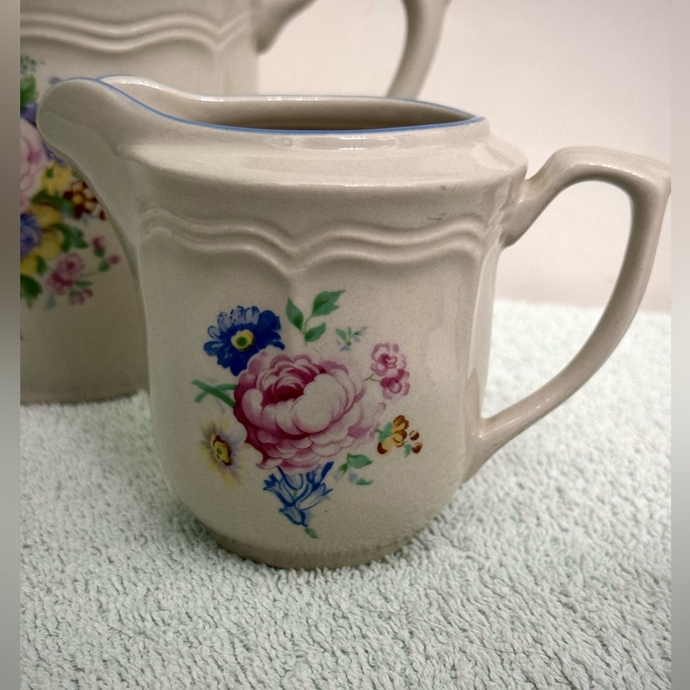Ceramic Floral Teapot & Creamer Set - Picture 6 of 16
